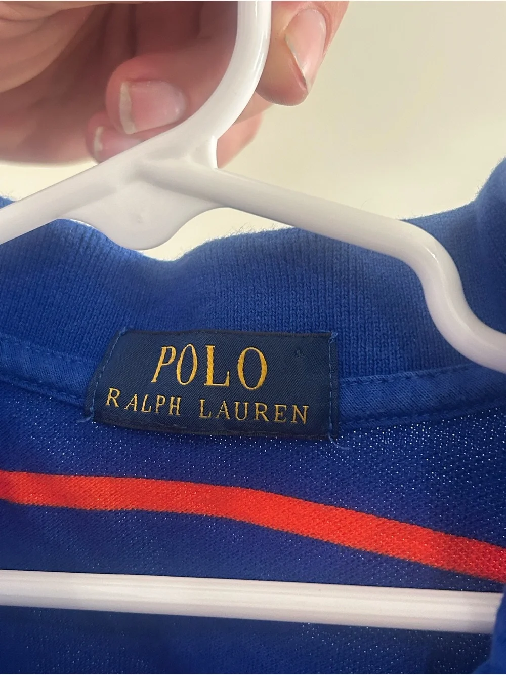 Boys Polo Ralph Lauren Blue Orange Striped Mesh Polo Shirt Short Sleeve